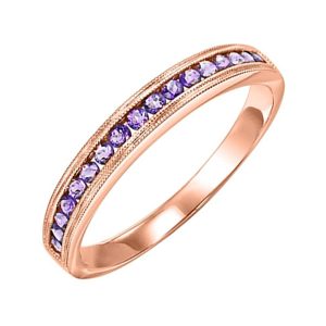 10K RG 1/3 ct. tw. Amethyst Stackable Ring