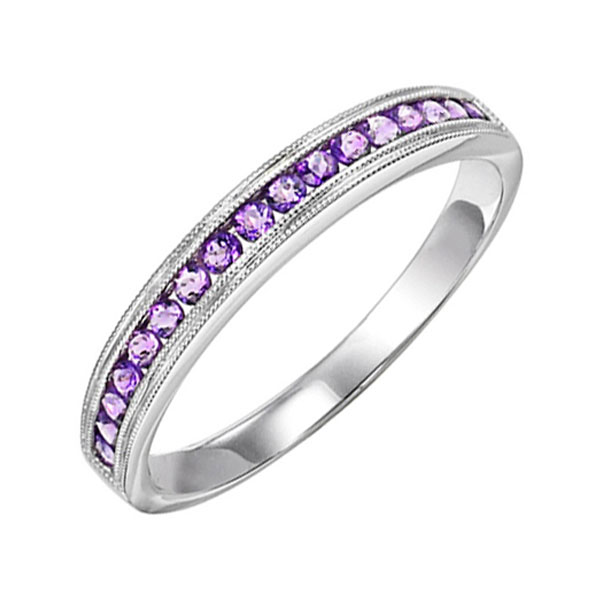 10K WG 1/3 ct. tw. Amethyst Stackable Ring