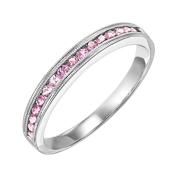 14K WG 1/4 ct. tw. Pink Tourmaline Stackable Ring