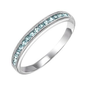 14K WG 1/3 ct. tw. Blue Topaz Stackable Ring