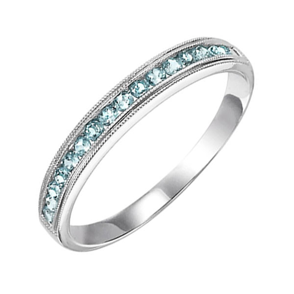 14K WG 1/3 ct. tw. Blue Topaz Stackable Ring