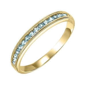14K YG 1/3 ct. tw. Blue Topaz Stackable Ring