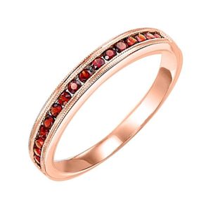 14K RG 1/3 ct. tw. Garnet Stackable Ring