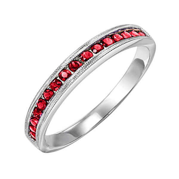 14K WG 1/3 ct. tw. Garnet Stackable Ring