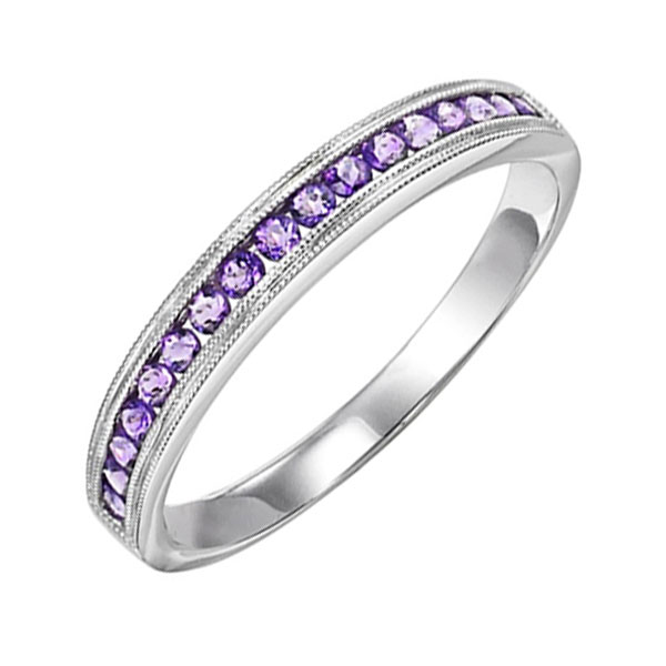 14K WG 1/3 ct. tw. Amethyst Stackable Ring