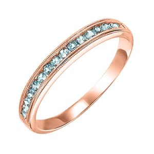 10K RG 1/4 ct. tw. Aquamarine Stackable Ring
