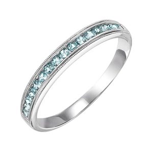 10K WG 1/4 ct. tw. Aquamarine Stackable Ring