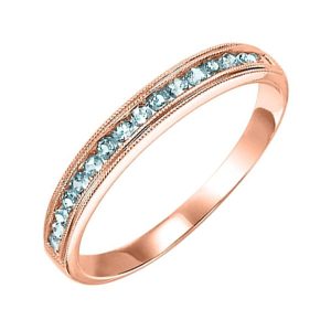 14K RG 1/3 ct. tw. Aquamarine Stackable Ring