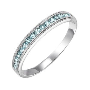 14K WG 1/3 ct. tw. Aquamarine Stackable Ring