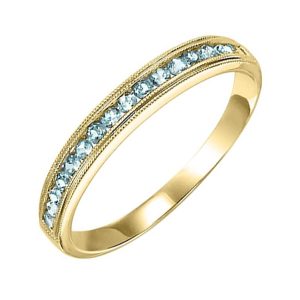 14K YG 1/3 ct. tw. Aquamarine Stackable Ring