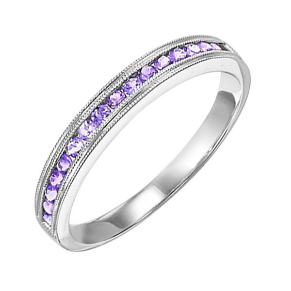14K WG 1/3 ct. tw. Syn Alexandrite Stackable Ring