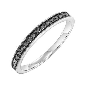 10K WG 1/7 ct. tw. Black Diamond Stackable Ring
