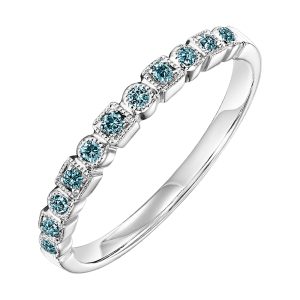 10K WG 1/10 ct. tw. Blue Diamond Stackable Ring