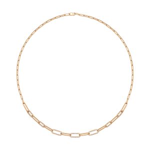14K YG 1/4 ct. tw. Diamond Paperclip Necklace