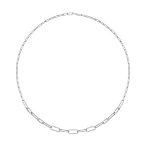 14K WG 1/4 ct. tw. Diamond Paperclip Necklace