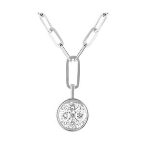 14K WG 1/3 ct. tw. Diamond Composite Paperclip Necklace