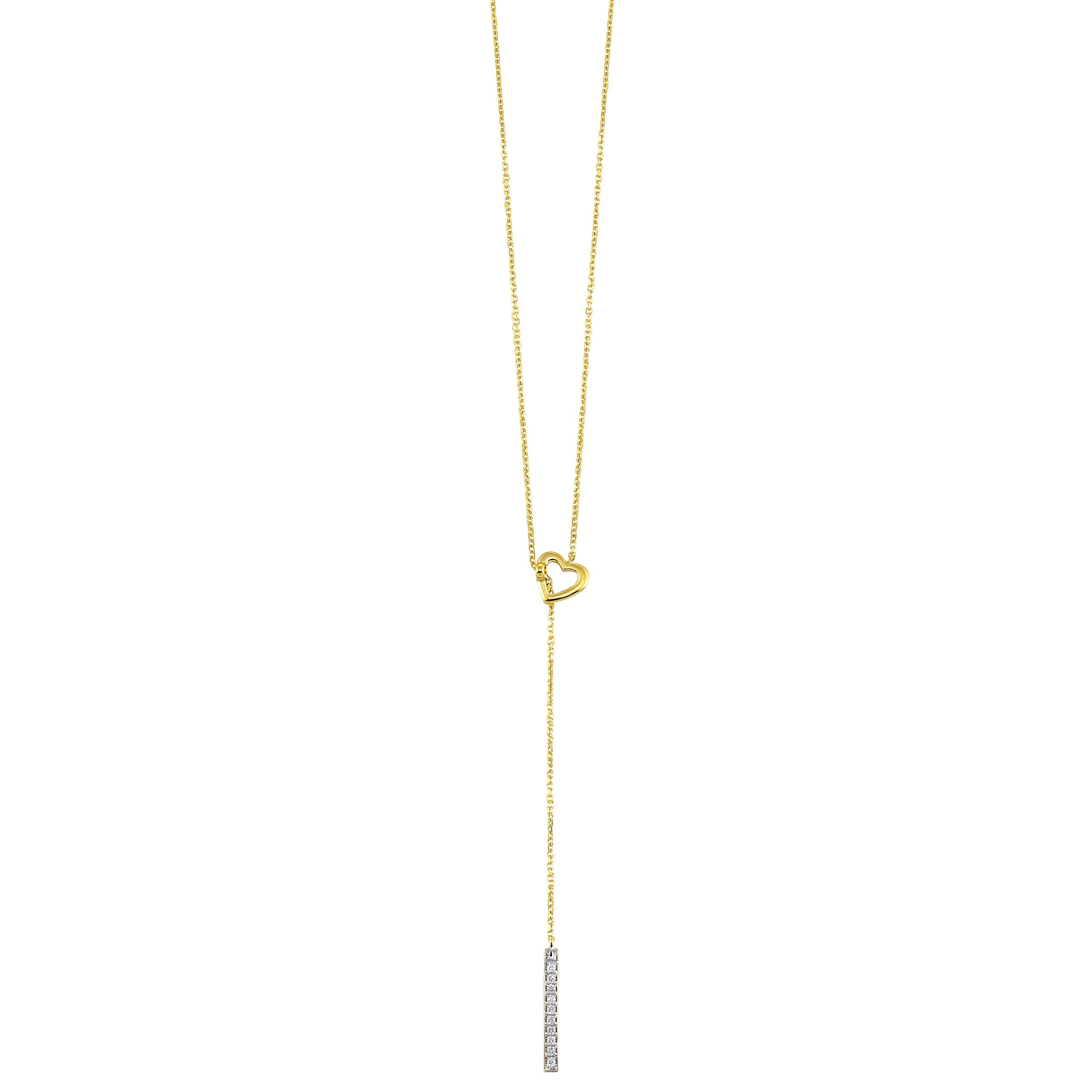 14K YG 1/20 ct. tw. Diamond Lariat Necklace