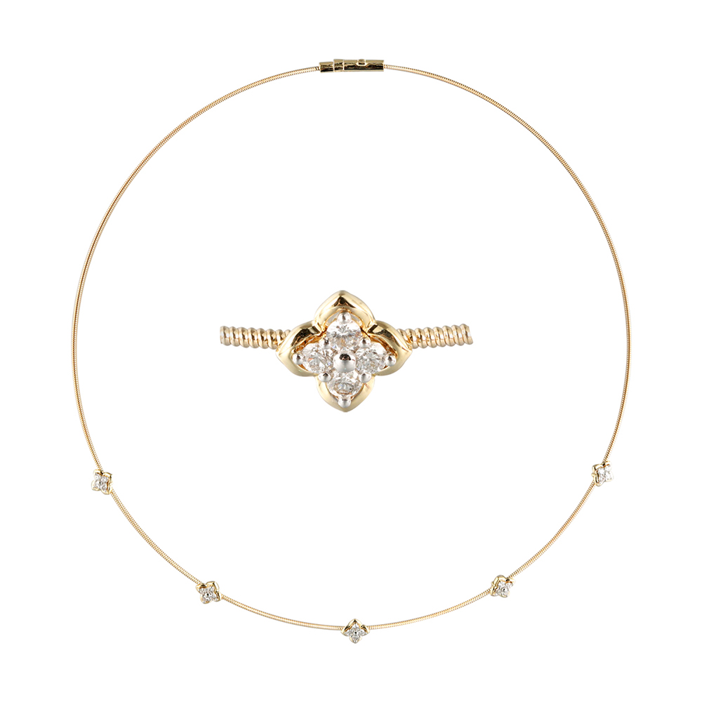 14K YG 1/2 ct. tw. Diamond Flex Necklace