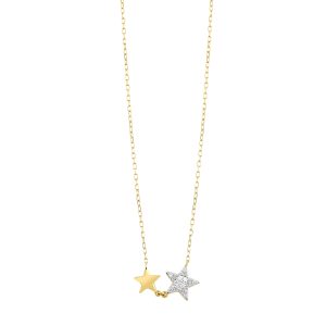 14K YG 1/10 ct. tw. Diamond Star Necklace