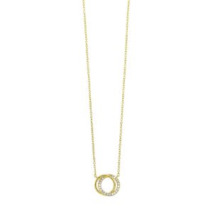 14K YG 1/20 ct. tw. Diamond Interlink Circle Pendant