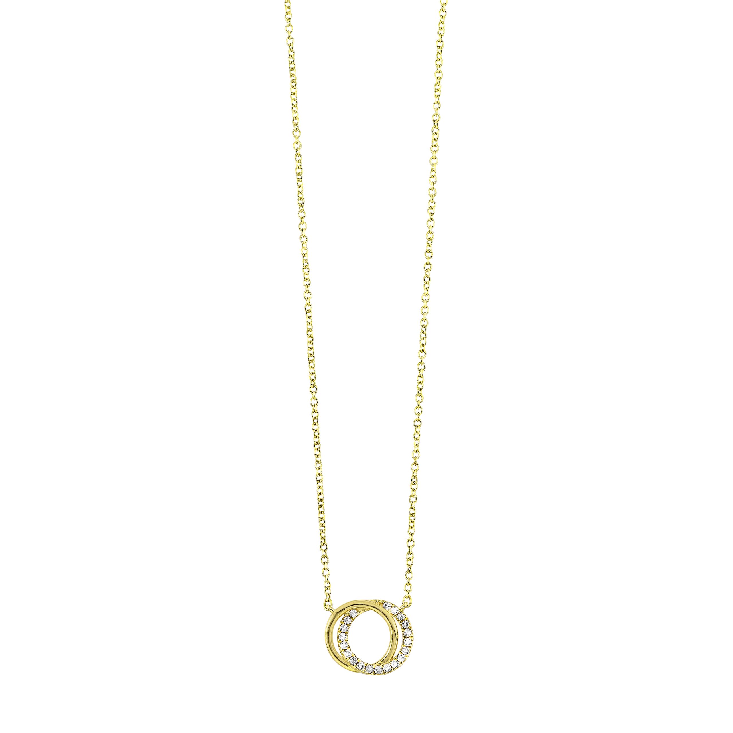 14K YG 1/20 ct. tw. Diamond Interlink Circle Pendant