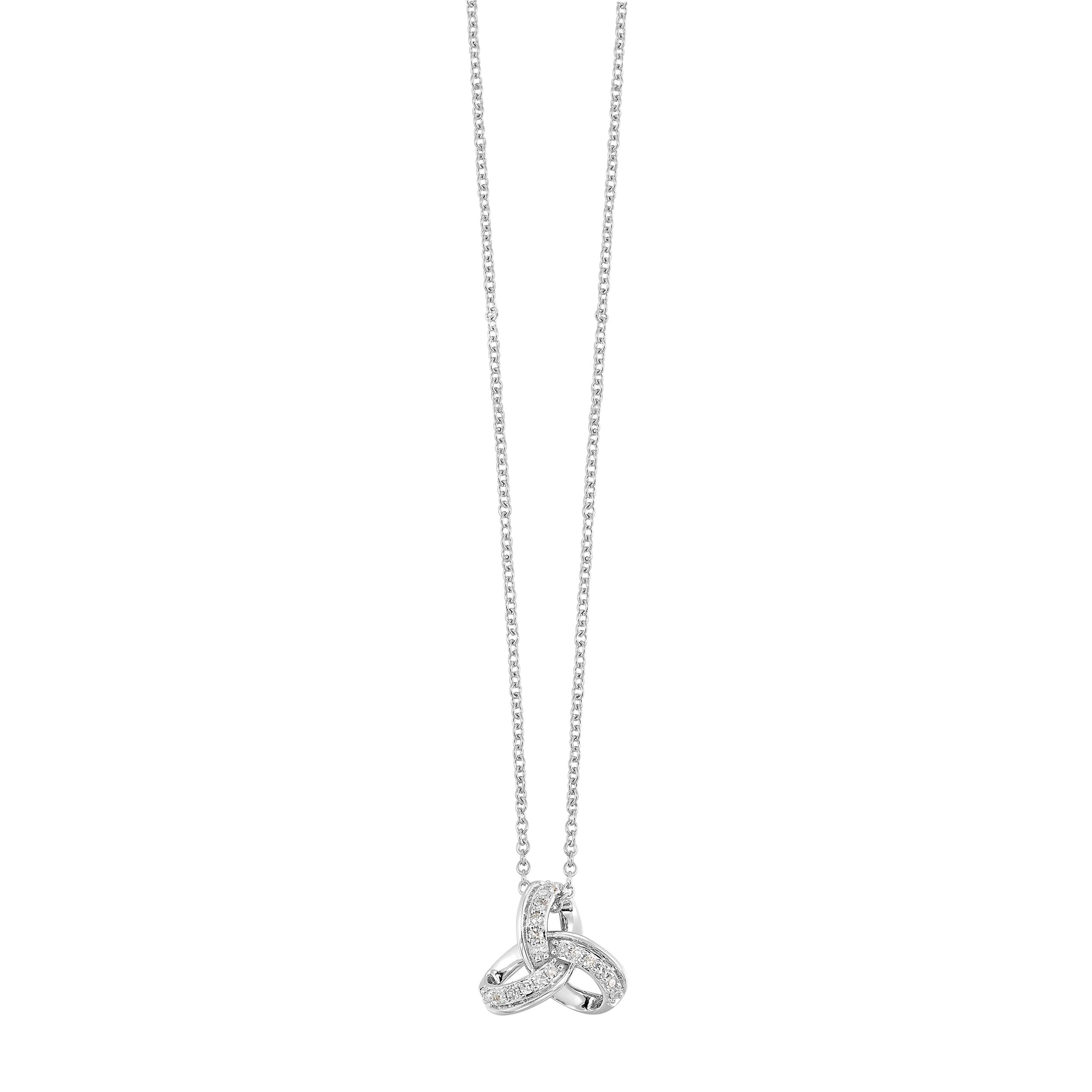 10K WG 1/12 ct. tw. Diamond Knot Pendant