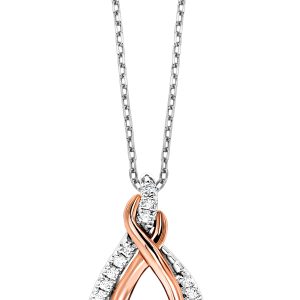 Silver RG 1/6 ct. tw. Diamond Mixed Metal Infinity Pendant
