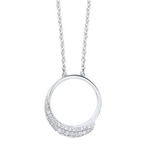 Silver Pave Circle Pendant