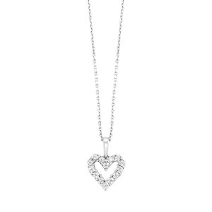 10K WG 1/10 ct. tw. Diamond Heart Pendant