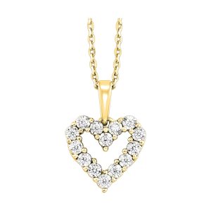 10K YG 1/10 ct. tw. Diamond Heart Pendant