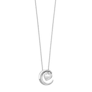 Silver 1/50 ct. tw. Diamond Celestial Heart Pendant