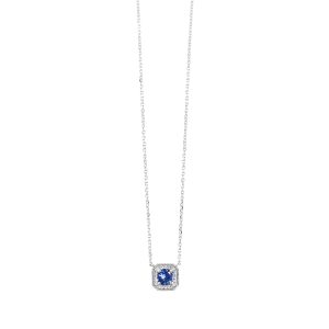 10K WG 1/15 ct. tw. Diamond Halo & 1/3 ct. tw. Syn Alexandrite Pendant