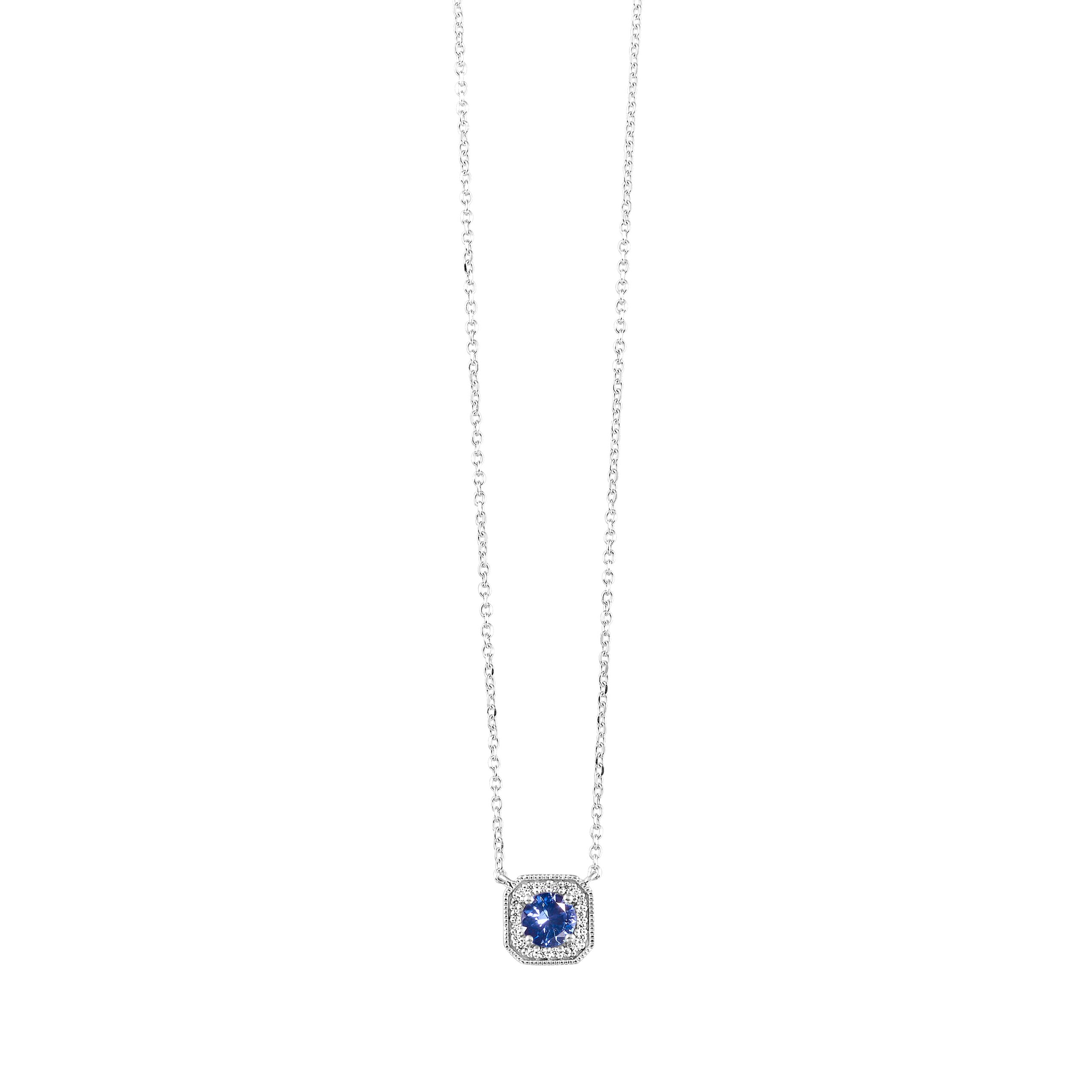 10K WG 1/15 ct. tw. Diamond Halo & 1/3 ct. tw. Syn Alexandrite Pendant
