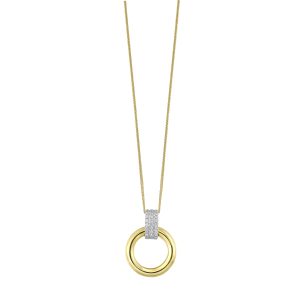 14K YG 1/12 ct. tw. Diamond Circle Shape Pendant