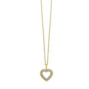 14K WG 1/20 ct. tw. Diamond Rope Heart Pendant