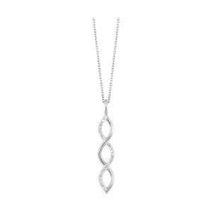 10K WG 1/12 ct. tw. Diamond Twisted Pendant
