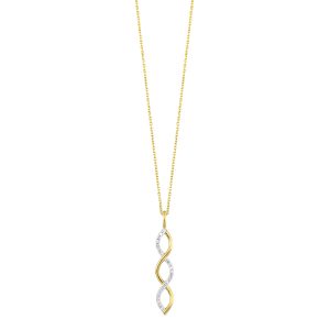 10K YG 1/12 ct. tw. Diamond Twisted Pendant