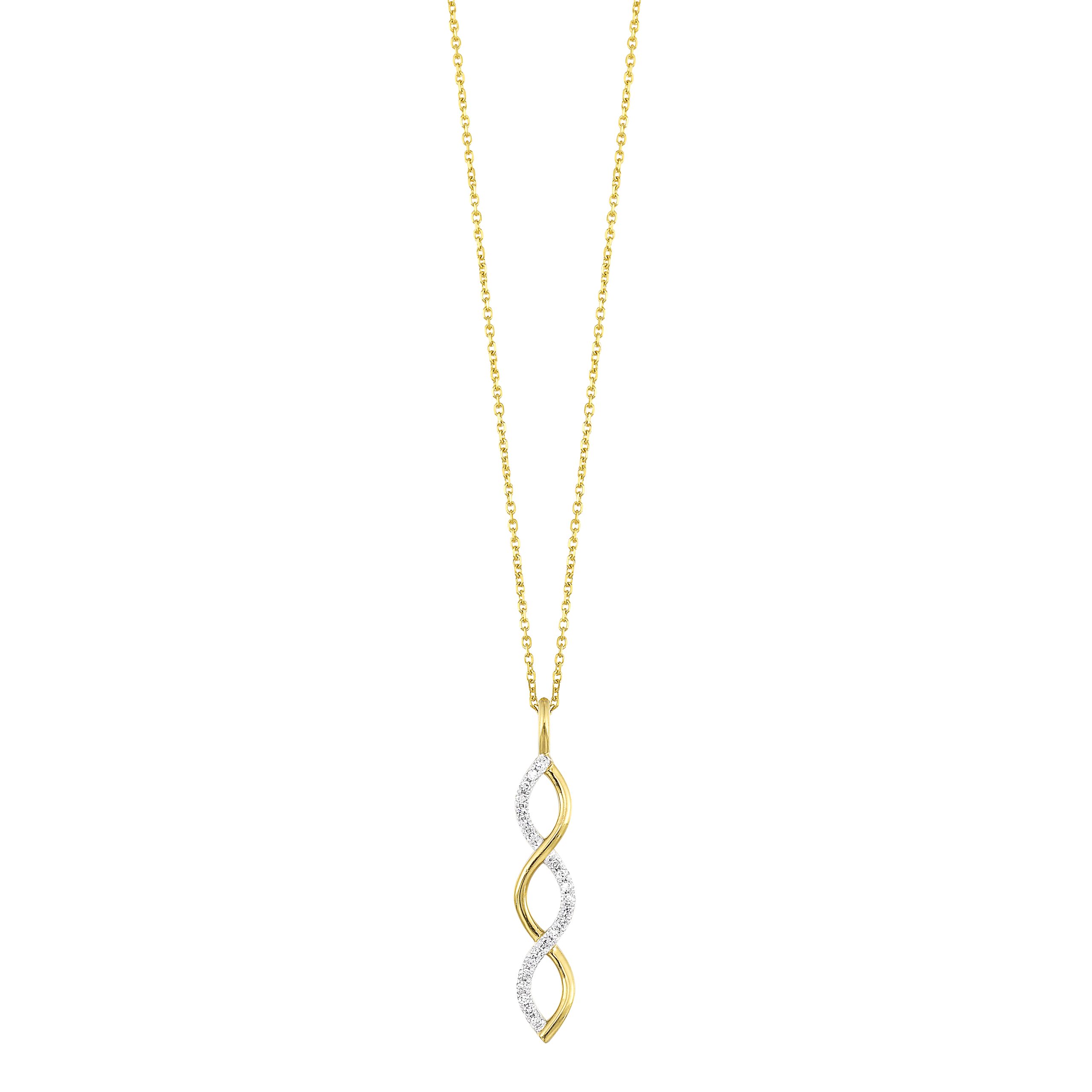 10K YG 1/12 ct. tw. Diamond Twisted Pendant
