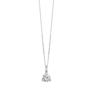 14K WG 1.0 ct. tw. Diamond Three Prong Solitaire Pendant