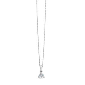 14K WG 1/4 ct. tw. Diamond Three Prong Solitaire Pendant