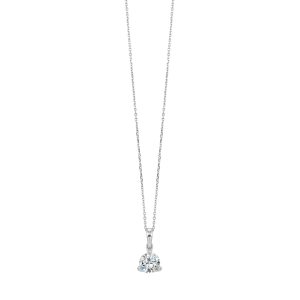 14K WG 1/2 ct. tw. Diamond Three Prong Solitaire Pendant