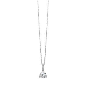 14K WG 3/4 ct. tw. Diamond Three Prong Solitaire Pendant