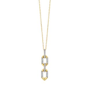 14K YG 1/5 ct. tw. Diamond Link Pendant