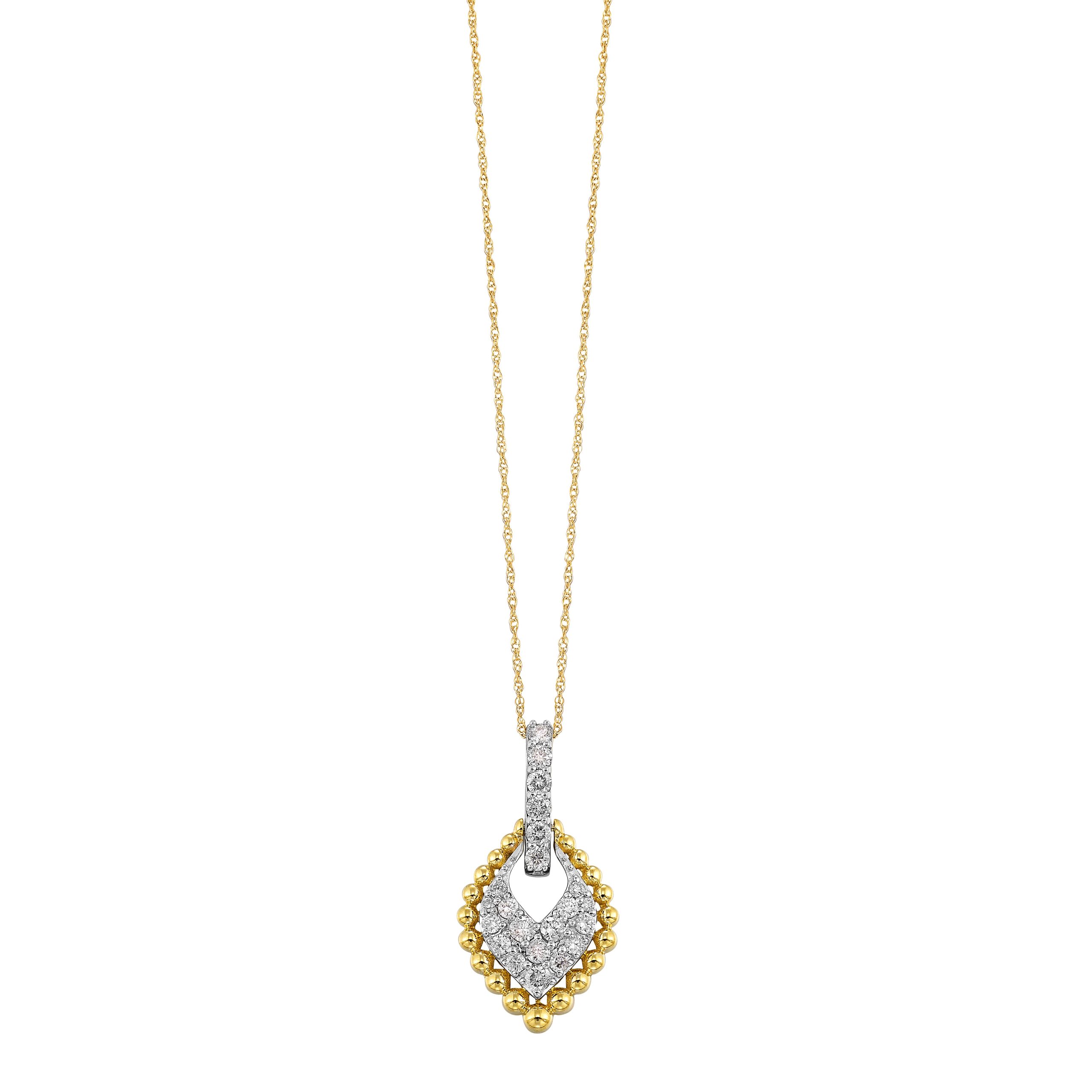 10K YG 1/2 ct. tw. Diamond Pave Pendant