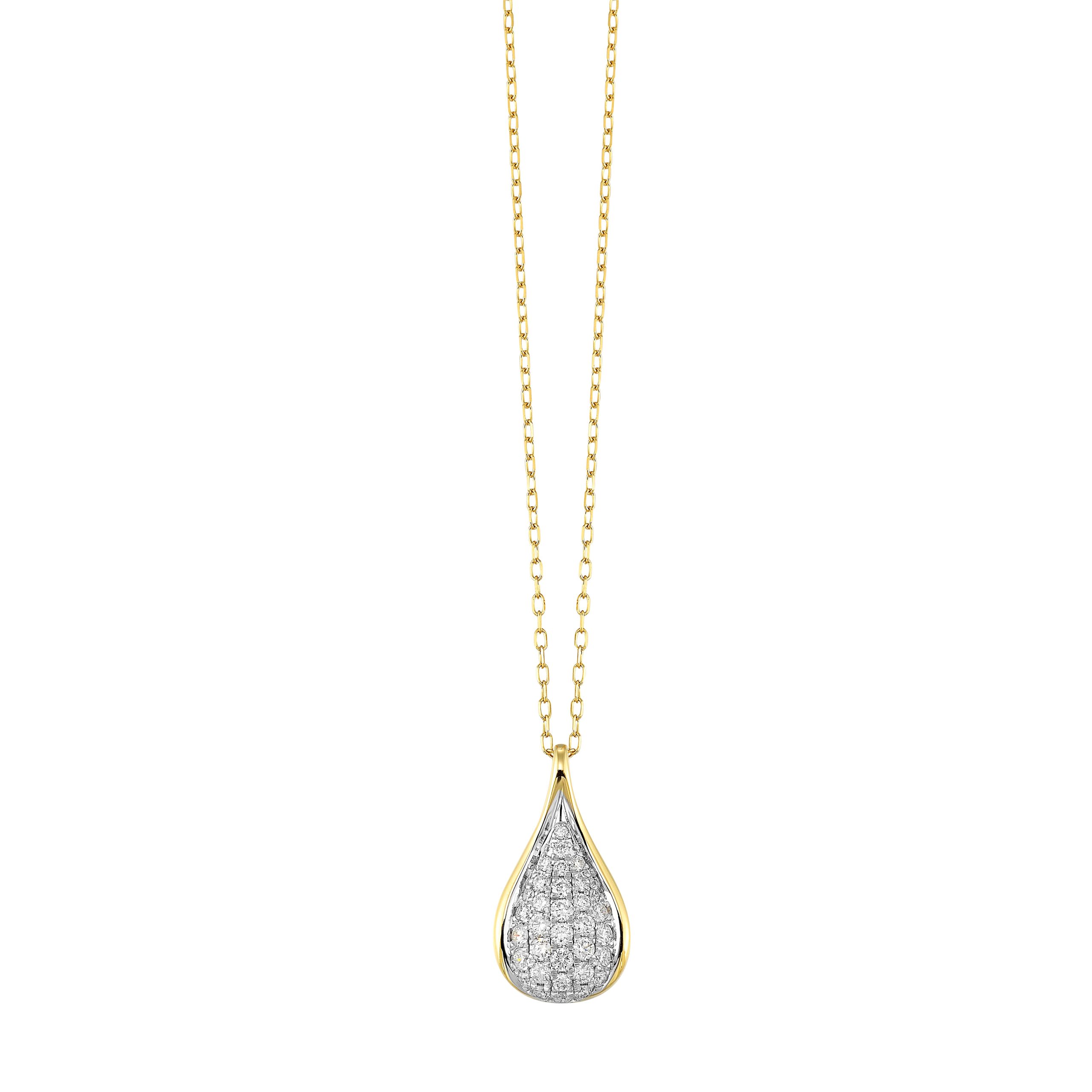 14K YG 1/2 ct. tw. Diamond Pave Pendant
