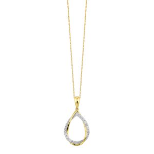 14K YG 1/5 ct. tw. Diamond Pear shape Pendant