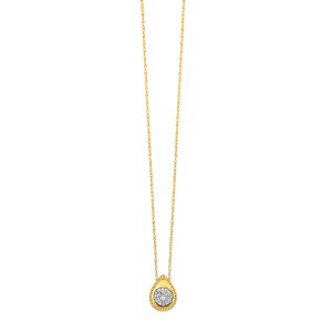 14K YG 1/10 ct. tw. Diamond Composite Pear Shape Pendant