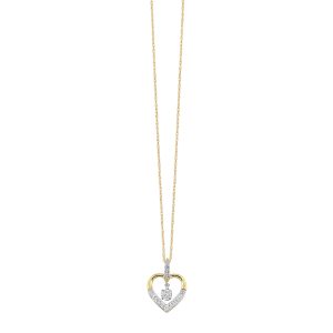10K YG 1/7 ct. tw. Diamond Heart Shape Pendant