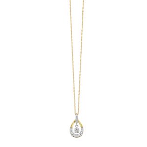 10K YG 1/7 ct. tw. Diamond Pear Shape Pendant