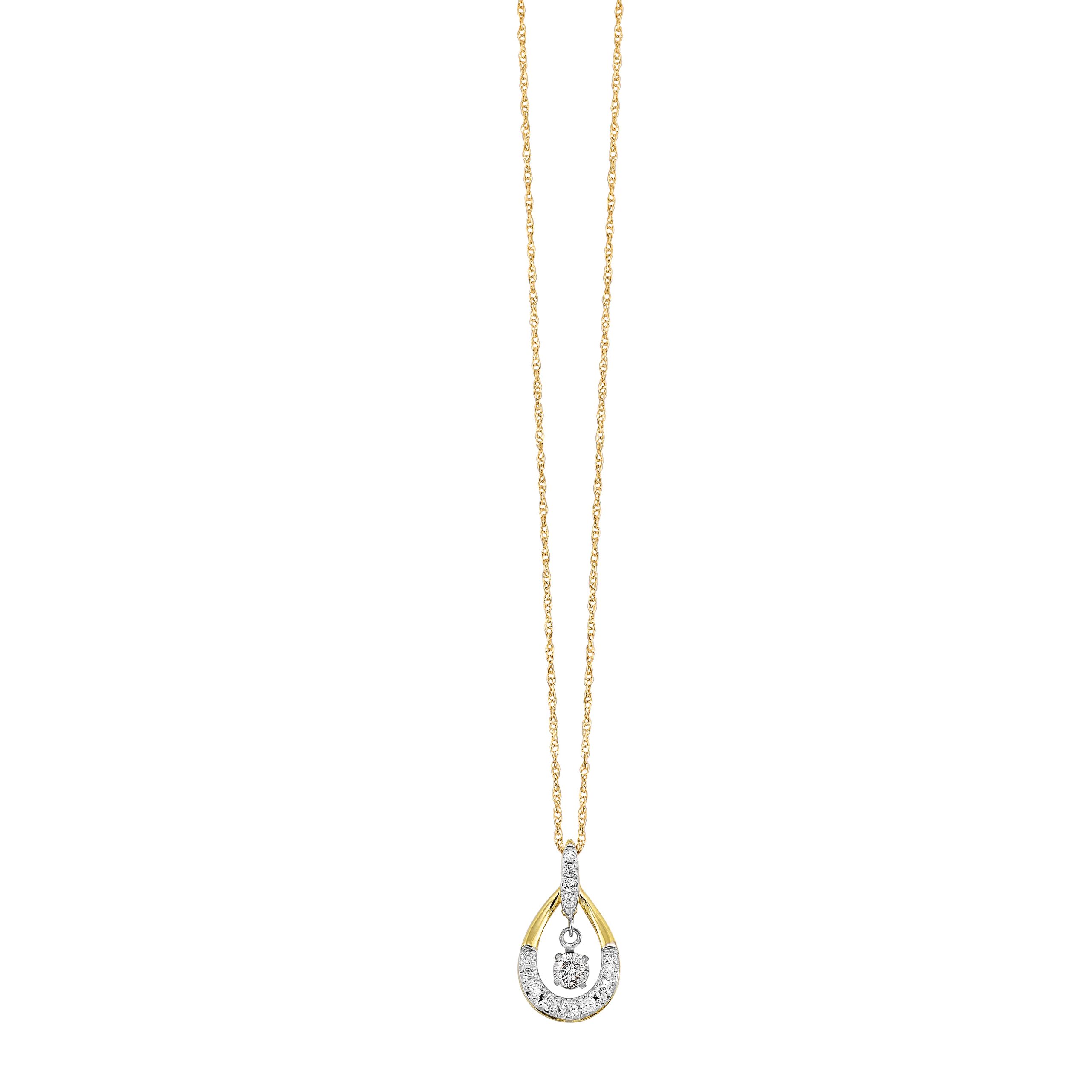 10K YG 1/7 ct. tw. Diamond Pear Shape Pendant